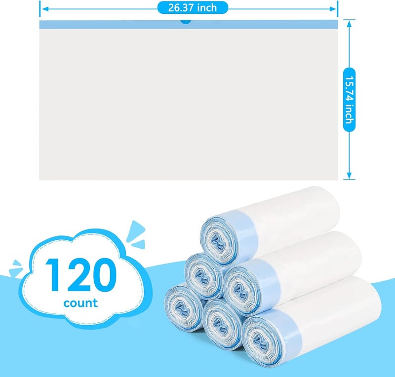 LoopTime Cat Litter Bags 120 Count,26.37"x15.74" Drawstring Close Litter Box Liners for Automatic Litter Box,Thick Cat Poop Bags,Easy to Clean,Heavy Duty Robot Bag for Self-Cleaning Box - Image 4